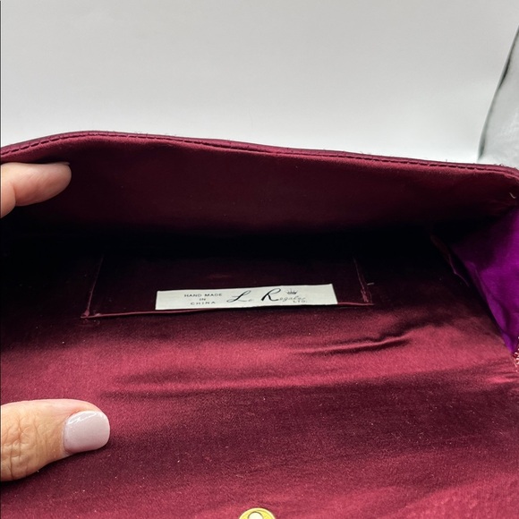 La Regale Red Gold Silver Beaded Clutch Evening Bag Elegant Classic Vintage - Picture 8 of 12